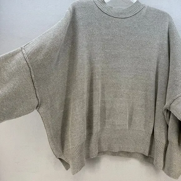 Free People Sweater Women's M Grey Easy Street Oversized Tunic Winter Cozy - Picture 3 of 10